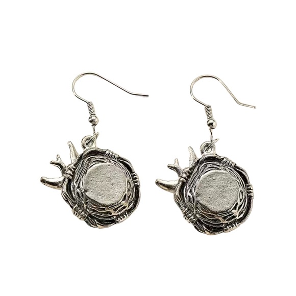 Vintage Swallow Bird Nest Drop Earrings - Picture 4 of 5